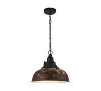 Suspension G1 E27 1X60W en acier marron antique et beige D370mm