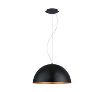 Suspension GAETANO 1 E27 1X60W en acier noir et cuivre D530mm