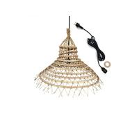Lumisky Suspension sur secteur pour l'extérieur GAIA OUTDOOR CABLE en fibre de palmier dattier naturelle bohème 5m de longueur de câble