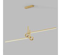 Suspension Géométrique Simple Pour Îlot de Cuisine, Luminaire Suspendu Linéaire En Aluminium, Bande Led Moderne 20 W Pour Salle À Manger, Luminaire Décoratif Pour Salon, Suspension Complète/Atténuatio