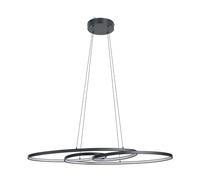 Suspension GIANELLA LED 38W en aluminium et acier noir 1000x360x1200mm