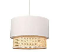 Suspension gigogne 2 abat-jours cannage Ostaria