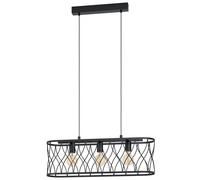 Suspension GILTSPUR E27 3X40W en acier noir 770x180x1100mm