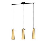 Suspension GOLD E27 3X40W en acier noir 725x110x1100mm