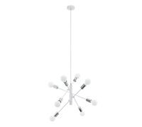 Suspension GRADOLI E27 8X60W en acier blanc et chrome D710mm