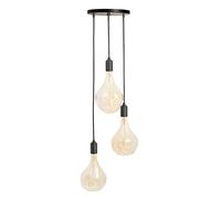 Suspension Graphite Triple Pendant with Voronoi II 3x Voronoi II LED E27 FILAMENT 360° 3W => 14W