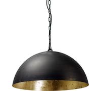 Suspension Grise Métal Abat-Jour Doré Ø50Cm H:26Cm E27 Artisanat Lampe Suspendue