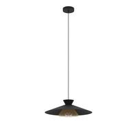 Suspension GRIZEDALE E27 1X40W en acier noir et laiton D500mm