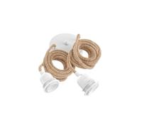 Suspension Hang luminaire 2 cordes - Chanvre douilles blanches
