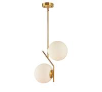 Suspension Haricot Magique à 2 têtes, Lampe Suspendue en métal avec Abat-Jour Boule en Verre, Lampes à Suspension réglables sur Long mât, Lampes de Plafond médiévales, Lampes de Chevet, E27
