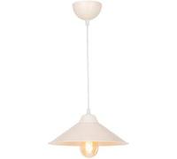 Suspension Hereford en plastique hauteur 48 cm E27 blanc / crème [lux.pro] Blanc G