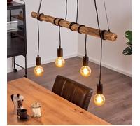 Suspension - HOFSTEIN - Tirana - Bois et métal noir - Vintage - 4 ampoules E27 max. 60W