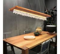 Suspension Holzleuchte Kristallleuchte Wohn Espace Noir Nature LED H 145 CM