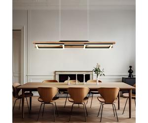 Suspension Holzleuchte Lampe Suspendue Cuisine 3 Niveaux LED Design L 100 CM