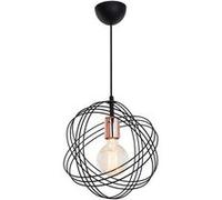 Suspension Hove en métal 75 cm E27 noir / cuivre [lux.pro] Noir G