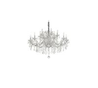Suspension - IDEAL LUX - NAPOLEON - 18 ampoules E14 - Verre et cristal - Hauteur réglable 35-120 cm