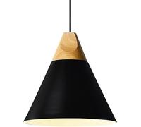 Suspension Industrielle E27 à tête Unique évasée, Finition Couleur, Abat-Jour en Aluminium, Style Macaron, luminaire décoratif de Plafond, idéal pour Un Restaurant, Un Salon ou Un Bois Massif, ma