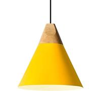Suspension Industrielle E27 à tête Unique évasée, Finition Couleur, Abat-Jour en Aluminium, Style Macaron, luminaire décoratif de Plafond, idéal pour Un Restaurant, Un Salon ou Un Bois Massif, ma