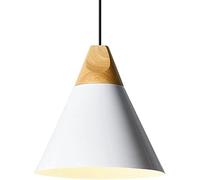 Suspension Industrielle E27 à tête Unique évasée, Finition Couleur, Abat-Jour en Aluminium, Style Macaron, luminaire décoratif de Plafond, idéal pour Un Restaurant, Un Salon ou Un Bois Massif, ma