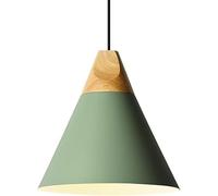 Suspension Industrielle E27 à tête Unique évasée, Finition Couleur, Abat-Jour en Aluminium, Style Macaron, luminaire décoratif de Plafond, idéal pour Un Restaurant, Un Salon ou Un Bois Massif, ma