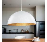 Suspension industrielle or blanc Ø50cm ronde E27 construction légère salle à manger salon loft suspension industrielle lampe suspendue