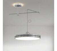 Suspension Industrielle Vintage chromée à Bras pivotant, Lustre de Salle à Manger réglable, plafonnier à dôme à Bras Long, Suspension Moderne du Milieu du siècle pour îlot de Cuisine, Salle