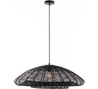 Suspension ALBA BLACK en corde naturelle avec monture électrique E27 80cm diamètre