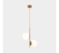 Suspension Intérieure En Verre Avec Boules, Douille E27 À 2 Lumières, Suspension Métallique, Style Nordique, Réglable, Pour Chambre, Salon Ou Couloir. Couleur Unie./Or