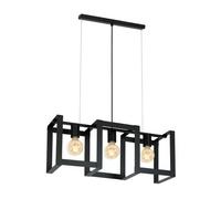 Suspension Kara De Forme Ouverte À Trois Lampes Noir