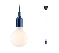 Paulmann 78430 luminaire en suspension Neordic luminaire suspendu Ketil sans ampoule max. 60W luminaire suspendu bleu nuit, Noir Silicone, plast. E27