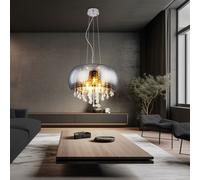 Suspension Kristallleuchte Lampe Suspendue Pendentifs Cristal Clair Rauchoptik 5