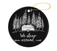 Suspension La Vie De Campeur, on Dort Autour Hanging Porcelaine Noël Décoration pour Magasins Vacances Fête