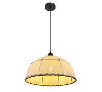 Suspension Lampe à corde corde de chanvre noir beige E27 Vintage Salon Suspension, métal, 1x douille E27, DxH 420x120 cm