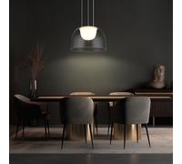 Suspension lampe suspendue plafonnier salon lumière salle à manger lumière, métal verre laiton satiné, 1x LED 10W 665Lm 3000K blanc chaud, H 120 cm