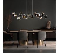 Suspension Lampe À Pendre Noire LED Lampe De Table En Verre 13 Flammes