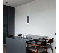 Suspension noire Suspension simple suspension noire, métal scandinave noir mat, 1x douille GU10, DxH 9x120cm