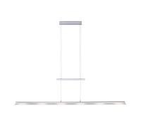 Suspension, suspension, lampe de salon, lampe de salle à manger, suspension à tirette, plafonnier, métal blanc, dimmable, réglable en hauteur, LED 4W 2700Lm 2700-5000K, H 150 cm