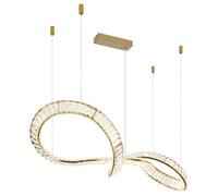 Suspension, lampe à suspendre, lampe de table, à intensité variable avec télécommande, dorée, LED, H 120 cm