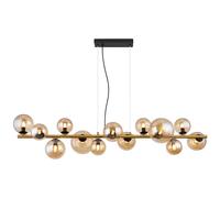 Suspension Lampe à suspendre Plafonnier Lampe de salle à manger LED Verre Ambre 13-flamme