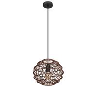 Suspension Lampe à suspendre Plafonnier Lampe de salon Lampe de salle à manger Lampe de cuisine, métal papier noir brun foncé, 1x E27, H 120 cm