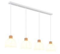 Suspension Lampe à suspendre Plafonnier Métal blanc Verre Hauteur réglable H 120 cm