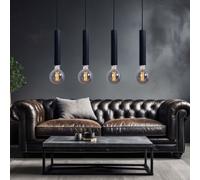 Suspension Lampe Bois Lampe à Suspension 4 à Flammes Scandinave E27 L 93cm