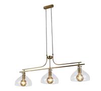 Suspension Lampe De Billard B: 110 Cm En Laiton Clair 3-Flammes E27