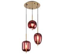 Suspension Lampe de plafond à intensité variable TÉLÉCOMMANDE Lampe en verre fumée en kit, ampoules LED RGB incluses