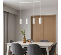 Suspension Lampe De Salle À Manger 4 Flammes Blanche H 120 Cm