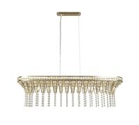Suspension Lampe De Salle À Manger B: 100 Cm 8x G9 Art Déco Métal Cristal