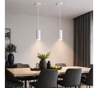Suspension Lampe De Salle À Manger Blanche H 120 CM Ensemble De 2