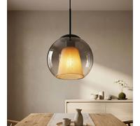 Suspension lampe suspendue salle à manger lumière boule de verre fumée noir E27 cristal