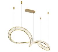Suspension Lampe De Salle À Manger Dimmable Avec Télécommande Dorée LED H 120 Cm