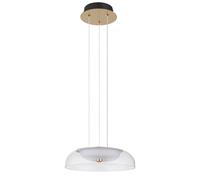 Suspension lampe de salle à manger en laiton suspension en verre satiné salon, métal, LED 19W 1238Lm blanc chaud, DxH 30x120 cm